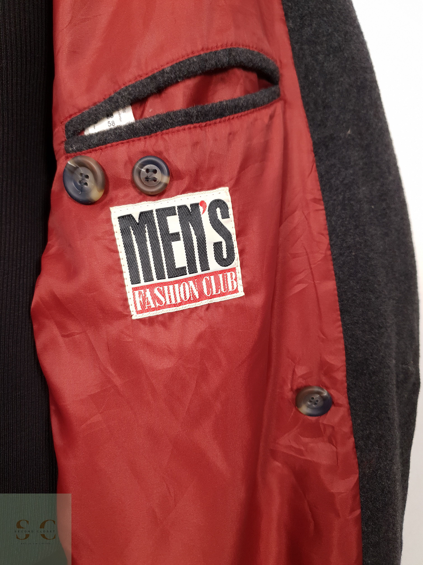 Abrigo Hombre Mens 65 lana 15 cashmere poliamida Plomo cruzado Talla XXXXL 7