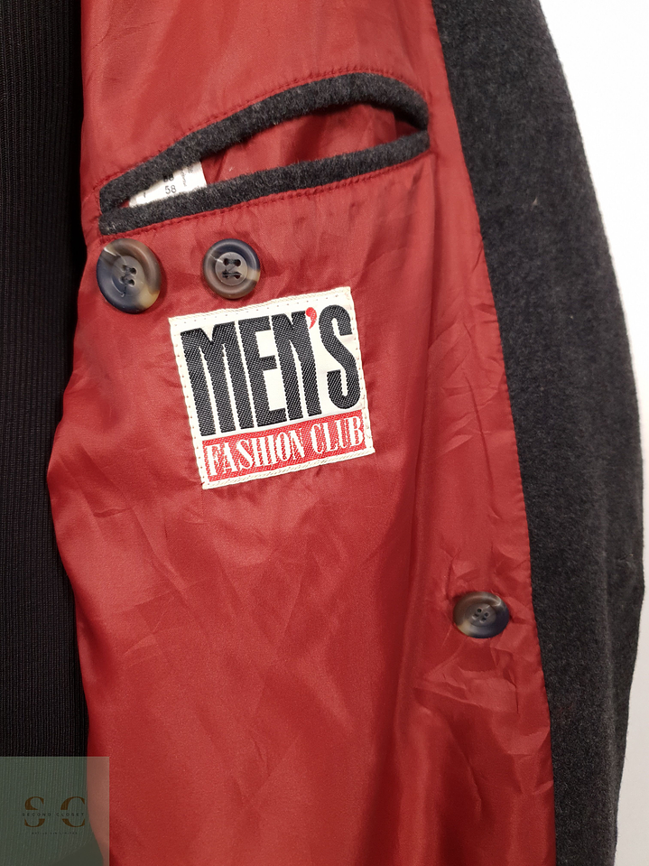 Abrigo Hombre Mens 65 lana 15 cashmere poliamida Plomo cruzado Talla XXXXL 7