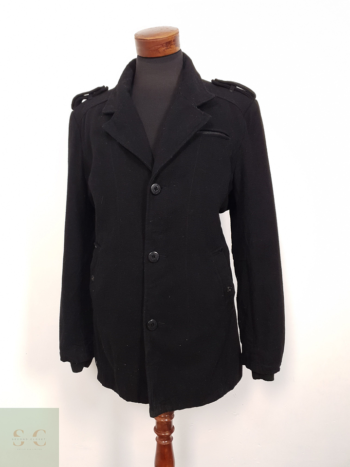 Abrigo Hombre Vintage 60 lana Negro Talla XXL 1