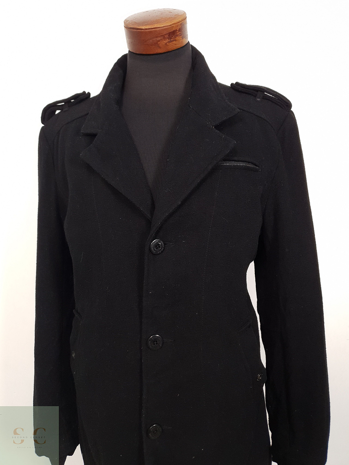 Abrigo Hombre Vintage 60 lana Negro Talla XXL 4