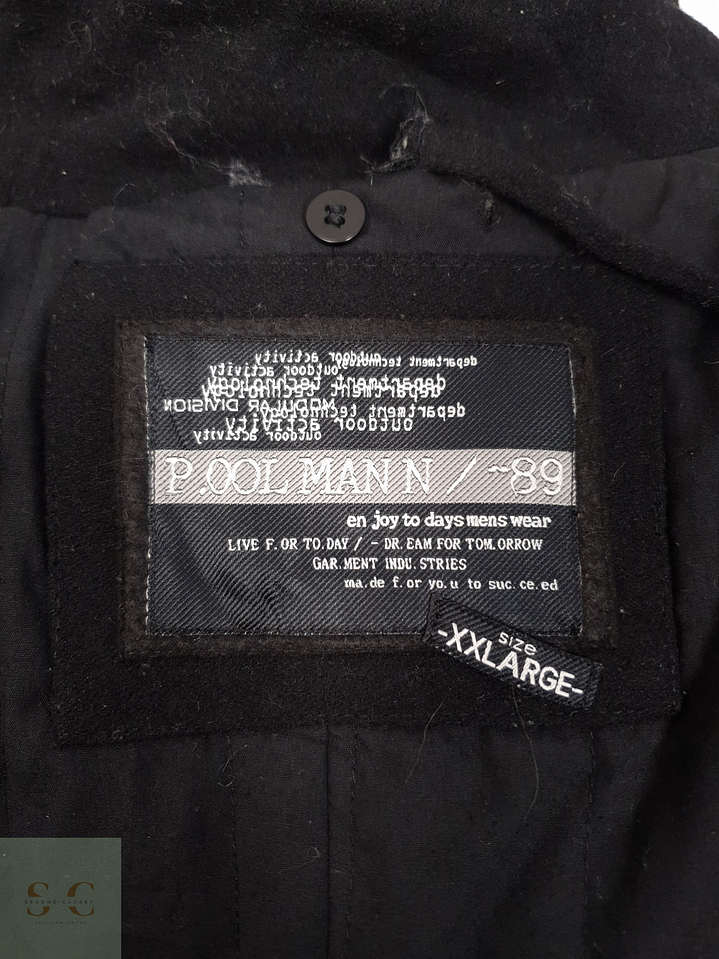 Abrigo Hombre Vintage 60 lana Negro Talla XXL 5