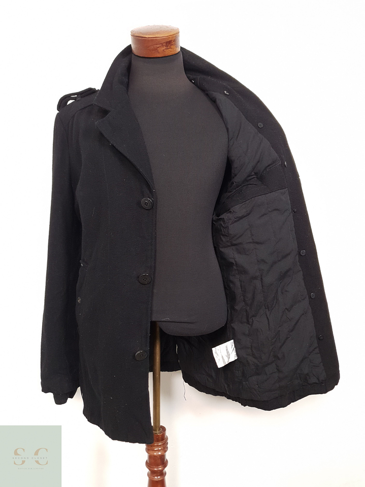 Abrigo Hombre Vintage 60 lana Negro Talla XXL 7