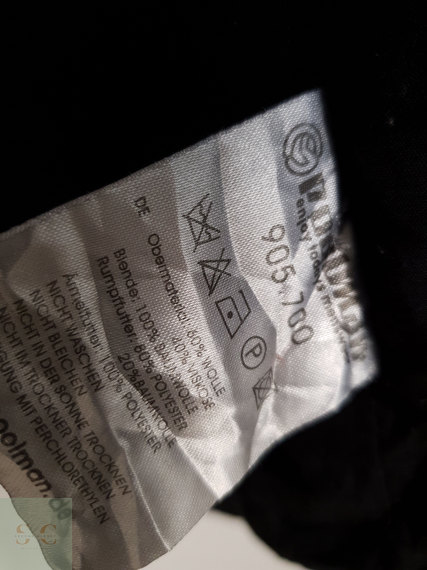 Abrigo Hombre Vintage 60 lana Negro Talla XXL 8