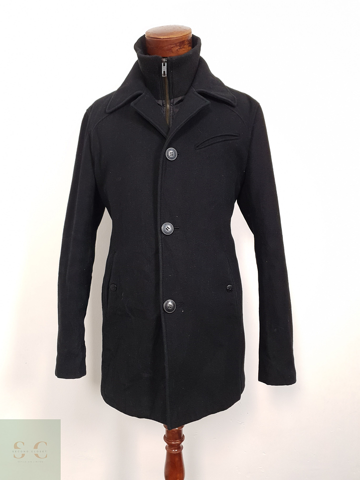 Abrigo Hombre Jack & Jones 50 lana Negro Talla L 1