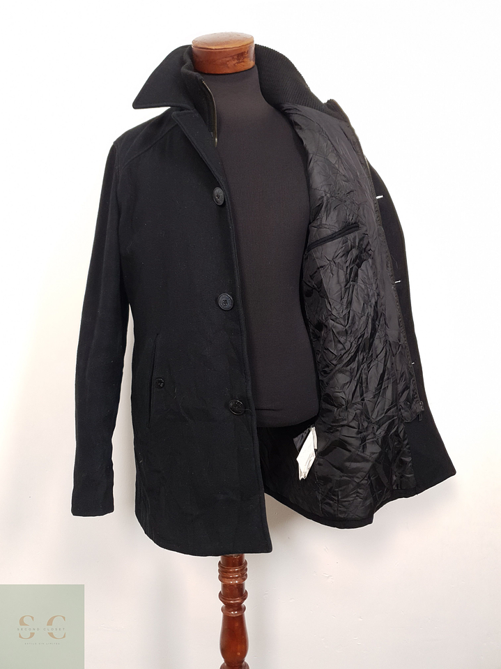 Abrigo Hombre Jack & Jones 50 lana Negro Talla L 4