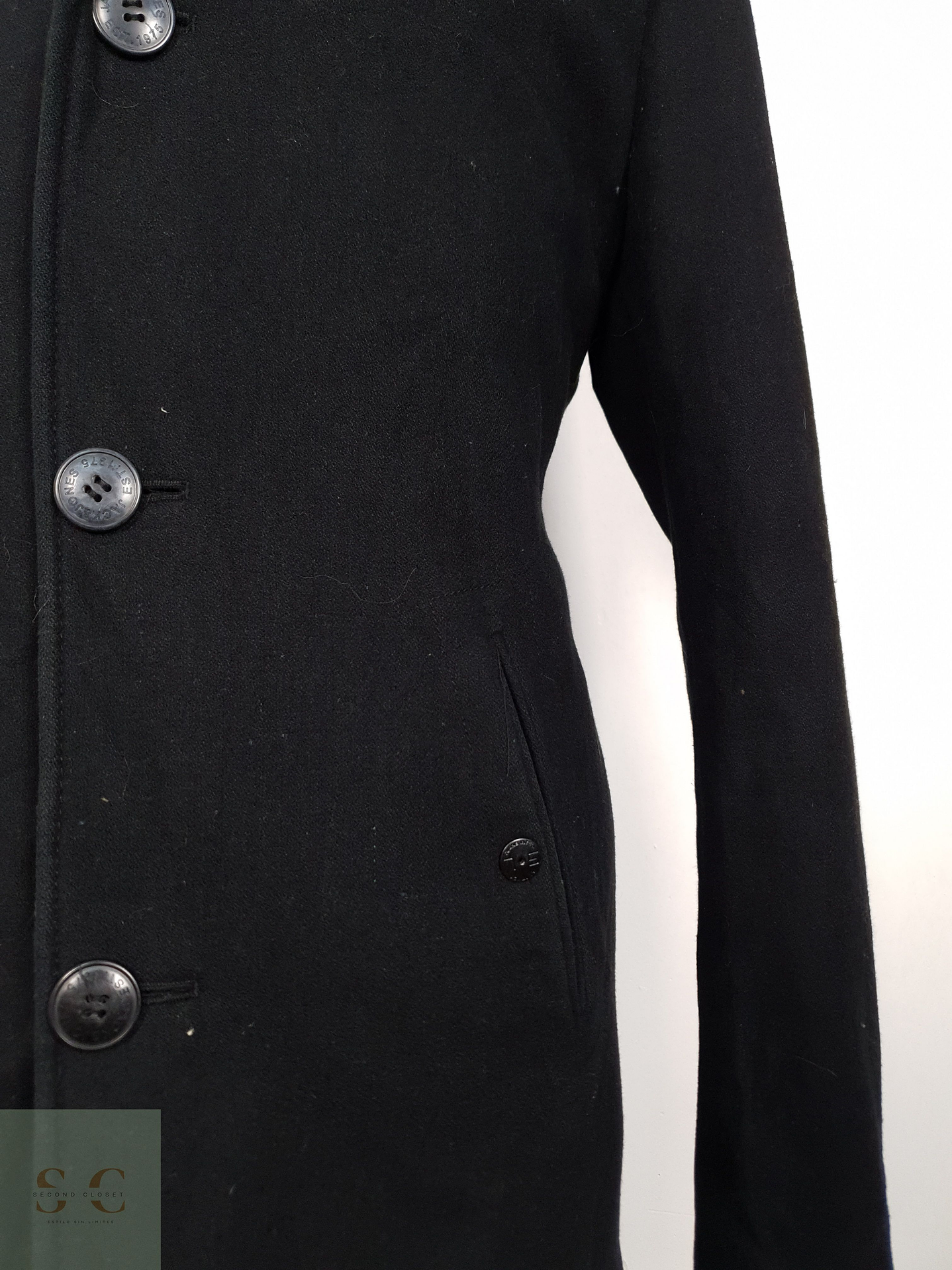 Abrigo Hombre Jack & Jones 50 lana Negro Talla L 6