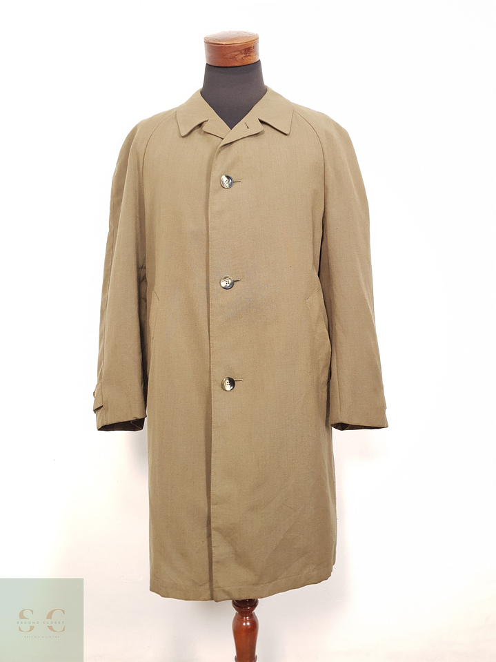 Gabardina Hombre Vintage trevira lana virgen poliester Talla XL 1