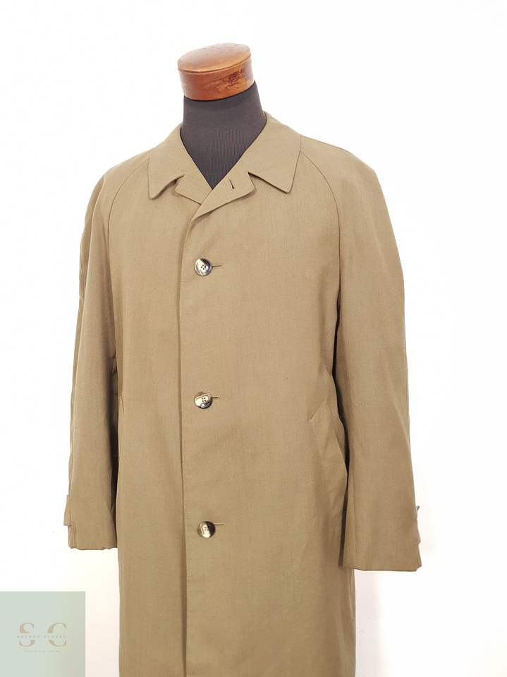 Gabardina Hombre Vintage trevira lana virgen poliester Talla XL 2