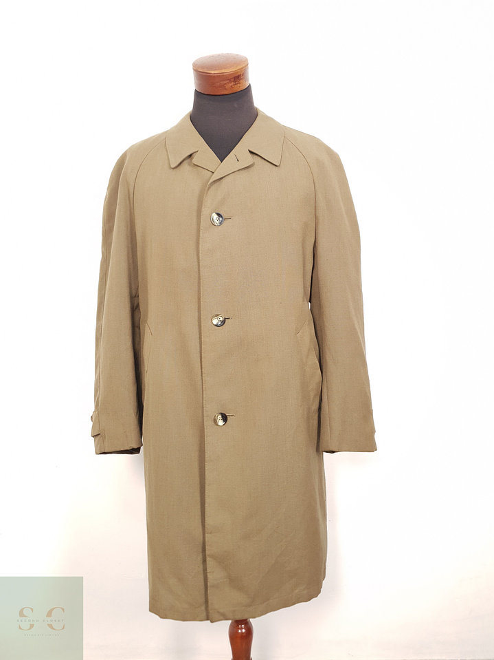 Gabardina Hombre Vintage trevira lana virgen poliester Talla XL 4