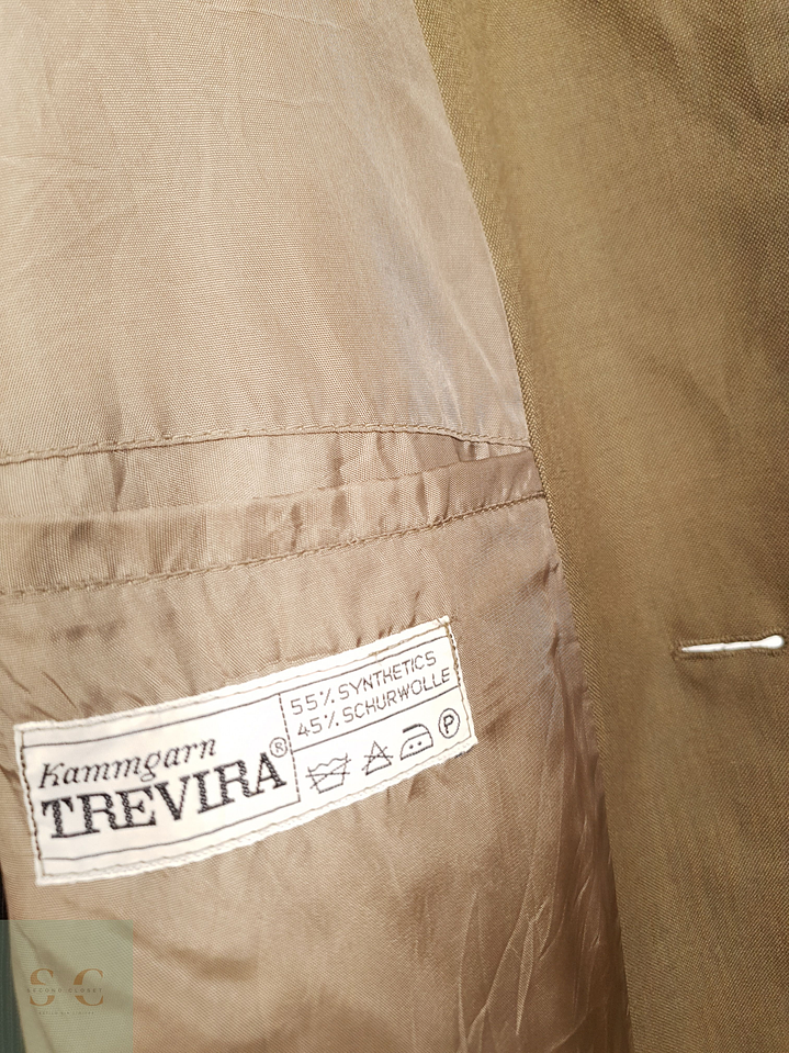 Gabardina Hombre Vintage trevira lana virgen poliester Talla XL 8