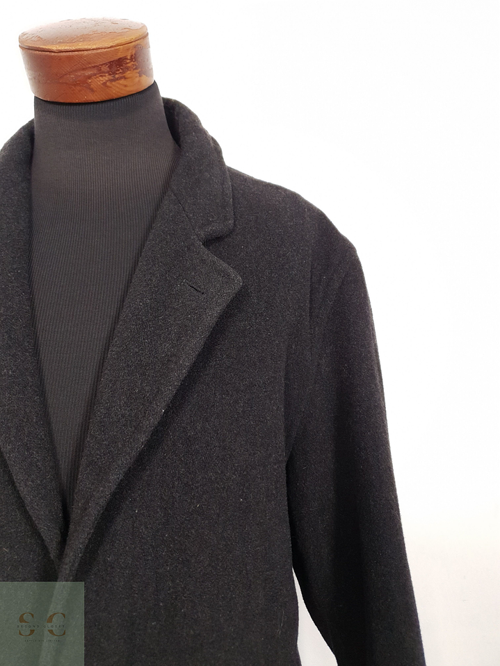 Abrigo Hombre Vintage lana virgen Plomo largo Talla XXL 7