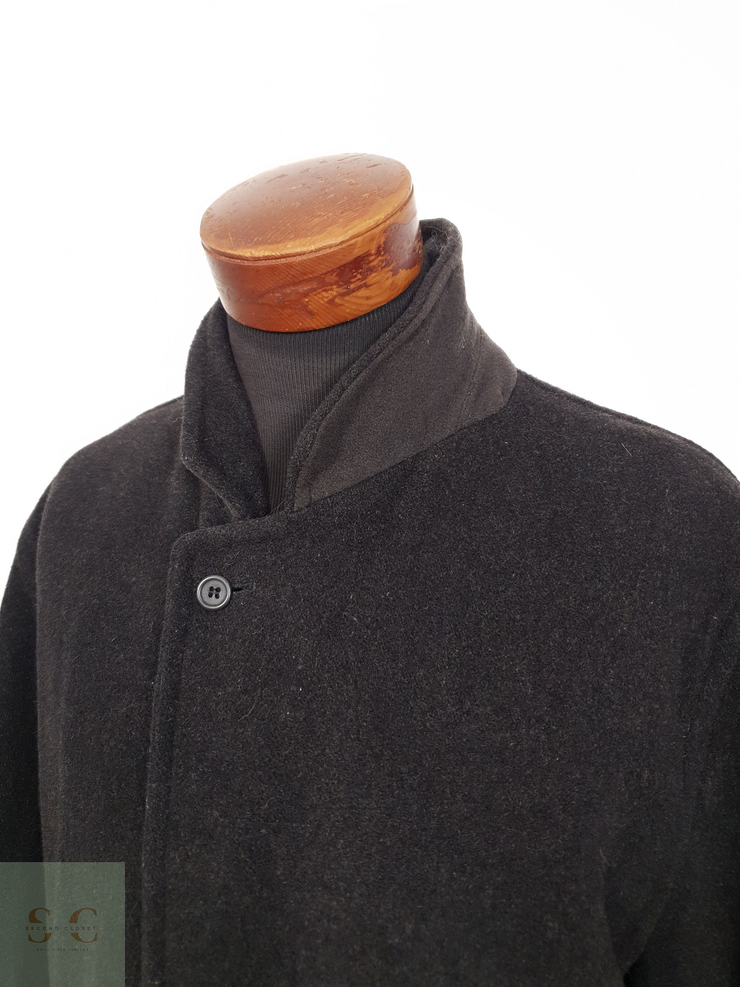 Abrigo Hombre Vintage lana virgen Plomo largo Talla XXL 11