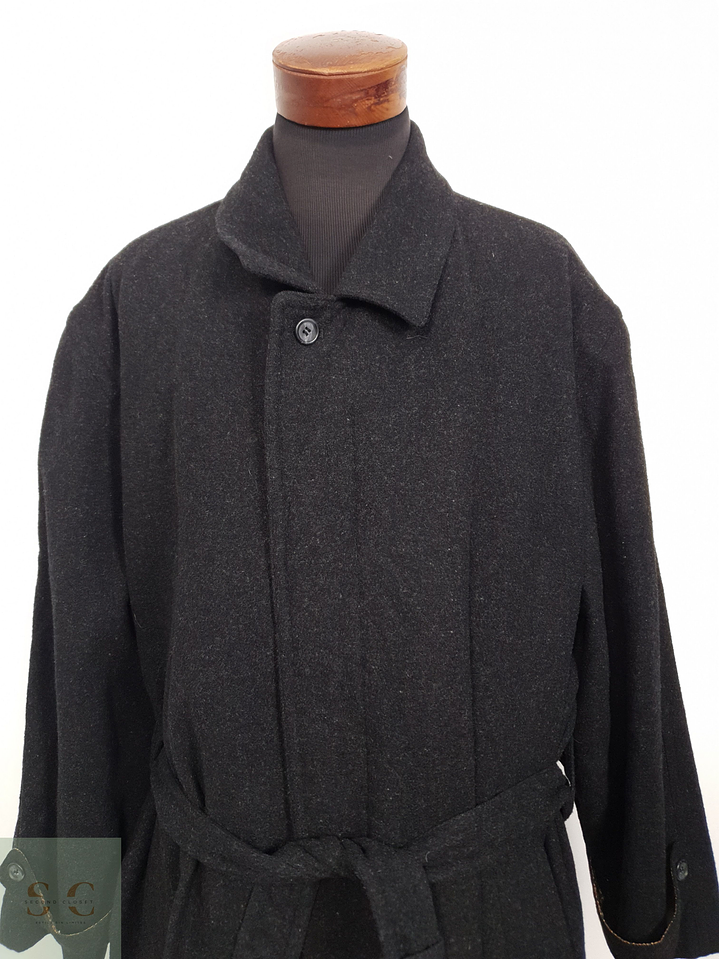 Abrigo Hombre Vintage lana virgen Plomo largo Talla XXXL 4