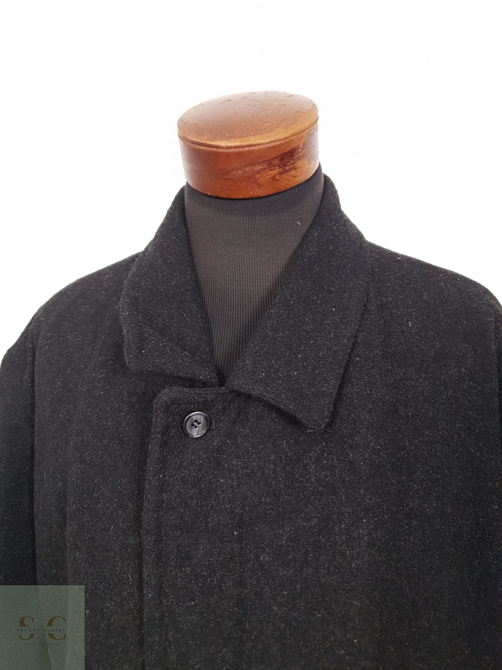Abrigo Hombre Vintage lana virgen Plomo largo Talla XXXL 8