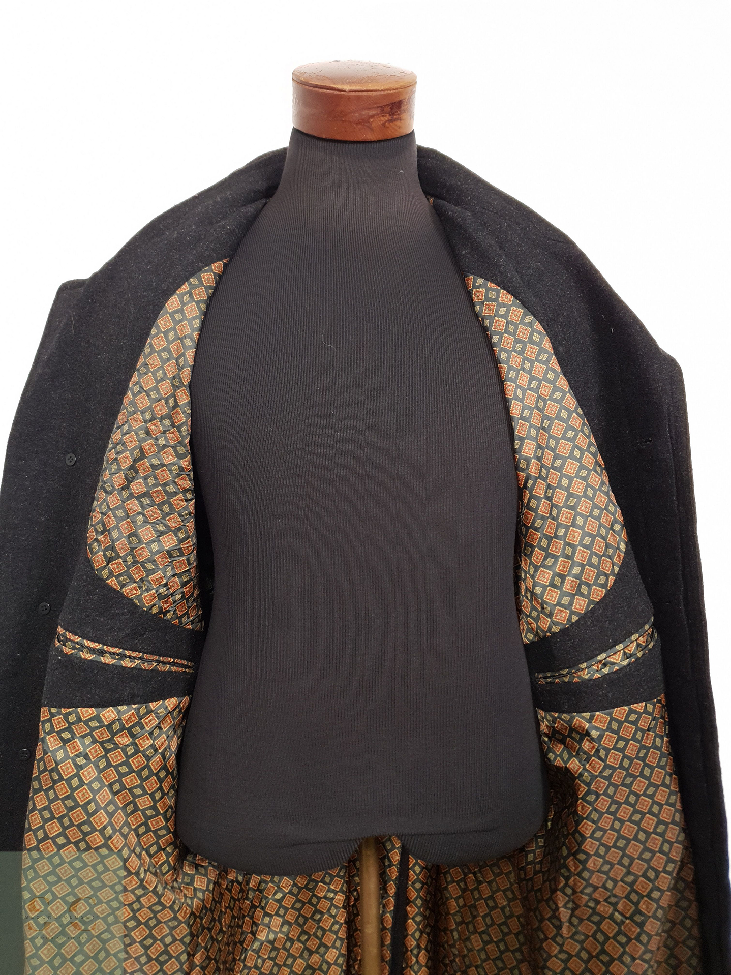 Abrigo Hombre Vintage lana virgen Plomo largo Talla XXXL 13