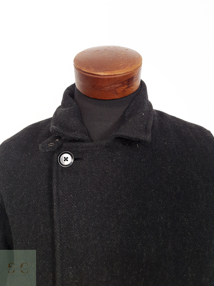 Abrigo Hombre Vintage 80 lana Plomo cruzado Talla SM 4