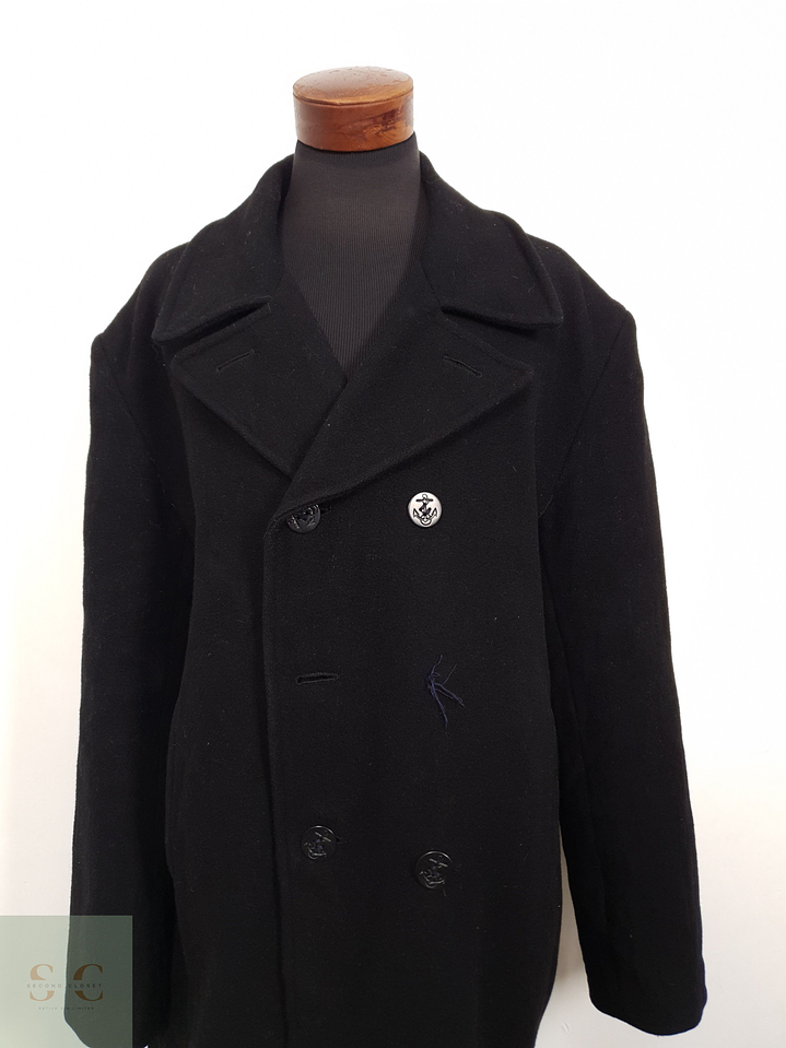 Abrigo Hombre Us Navy  70 lana Marinero negro Talla XXXL 2