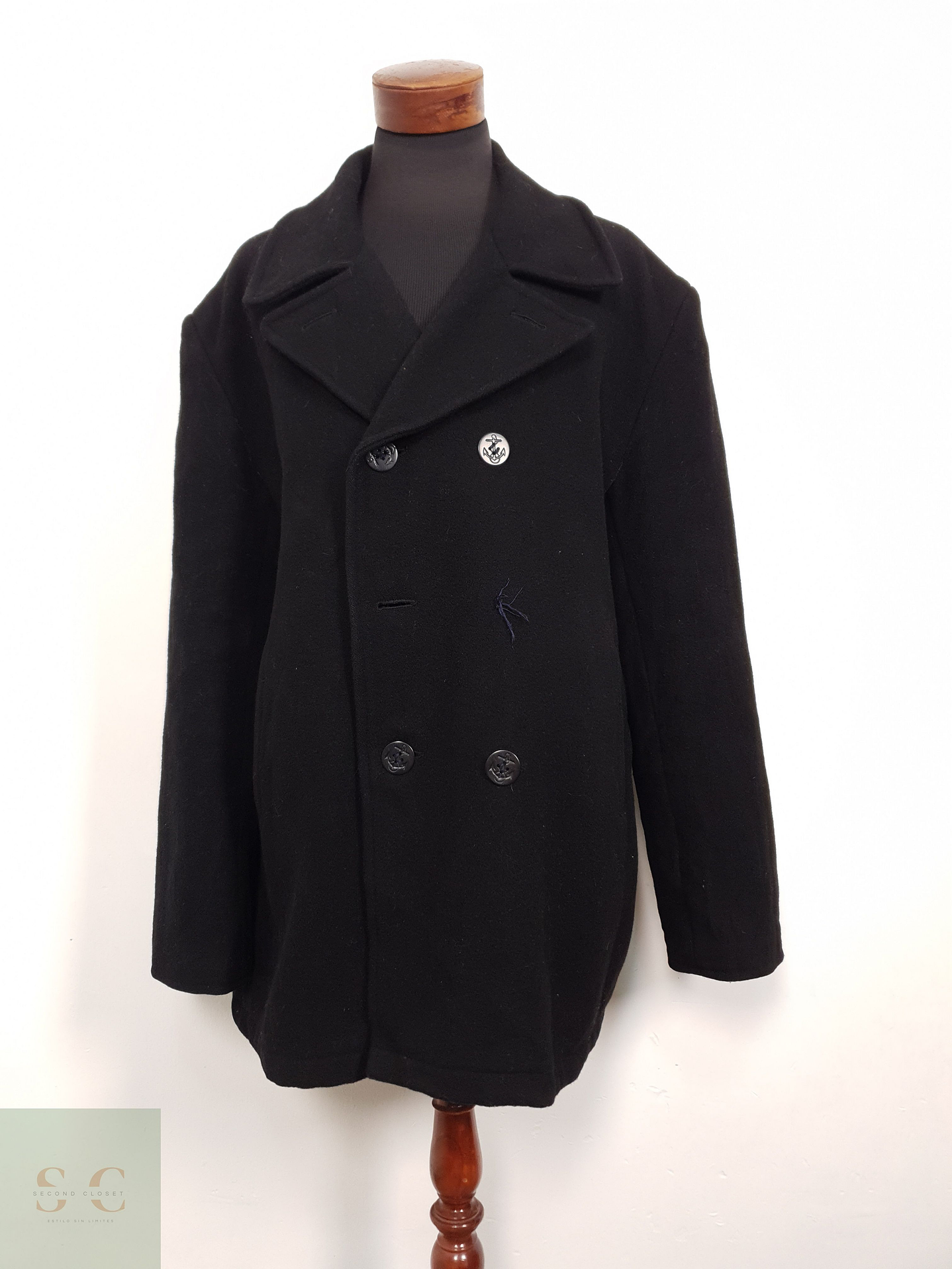 Abrigo Hombre Us Navy  70 lana Marinero negro Talla XXXL 1