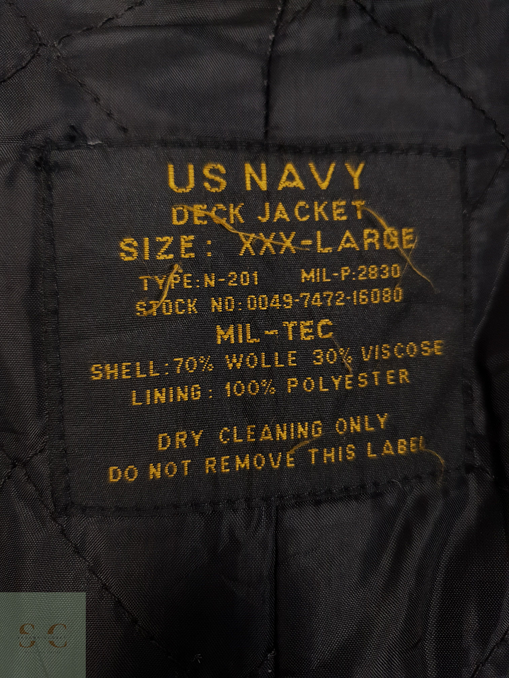 Abrigo Hombre Us Navy  70 lana Marinero negro Talla XXXL 7