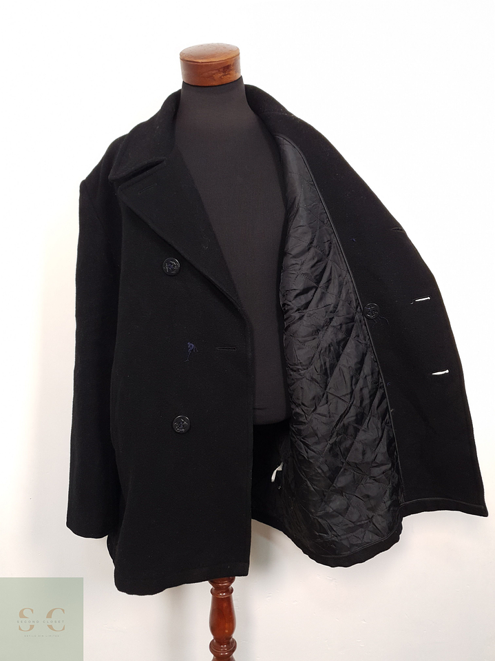 Abrigo Hombre Us Navy  70 lana Marinero negro Talla XXXL 9