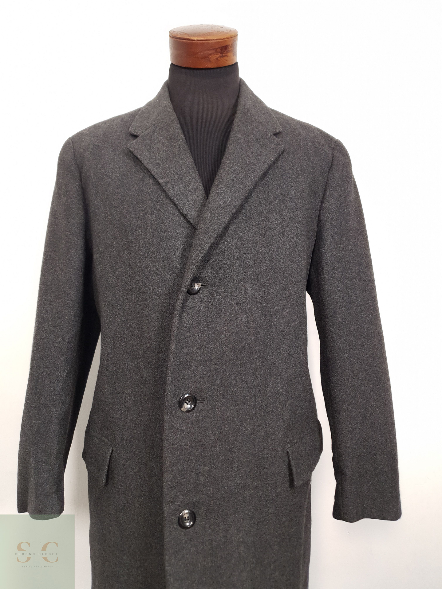 Abrigo Hombre Formtreu lana virgen Plomo claro Talla L 5