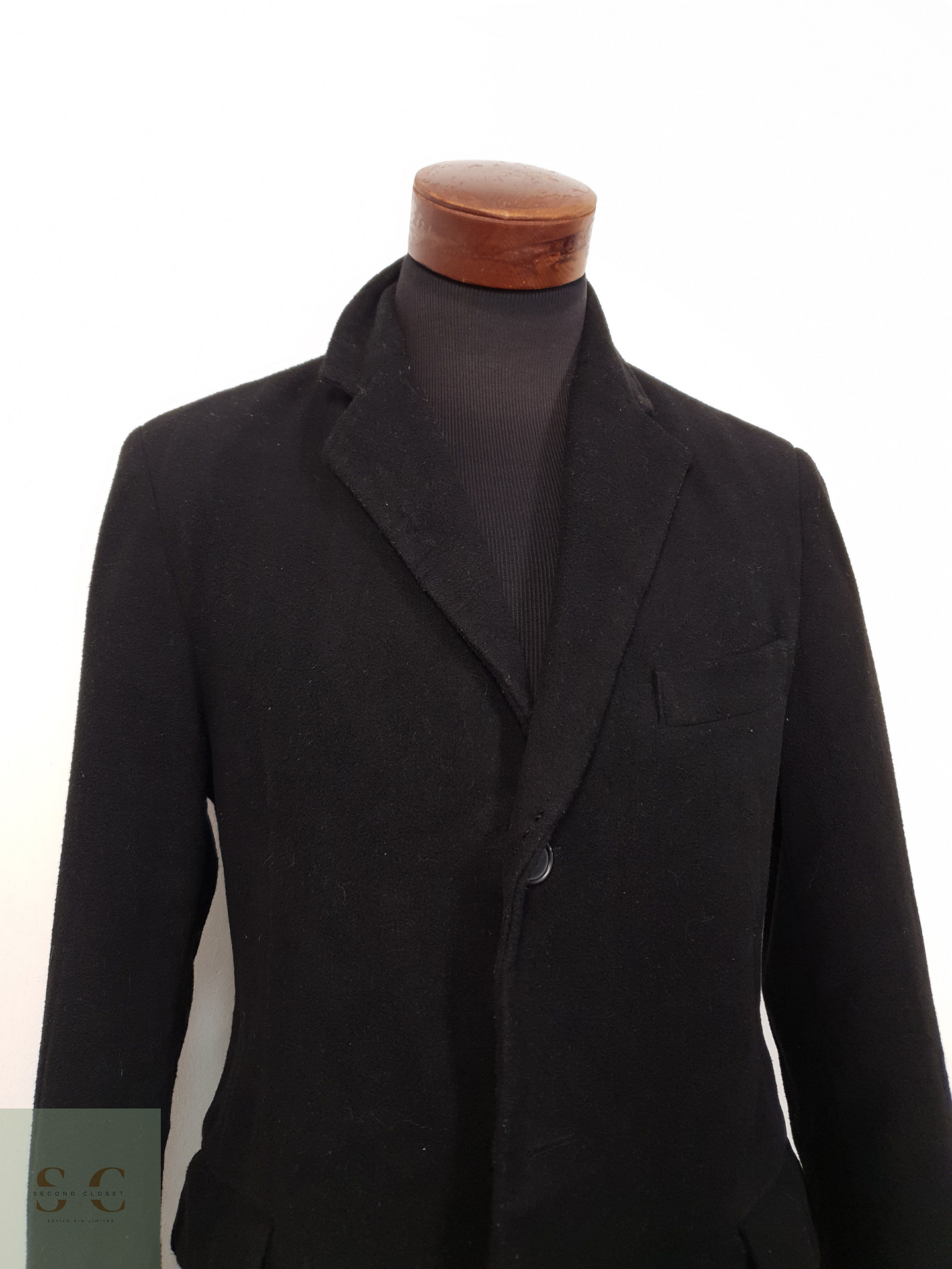 Abrigo Hombre Canda mezcla lana Negro Talla M 5