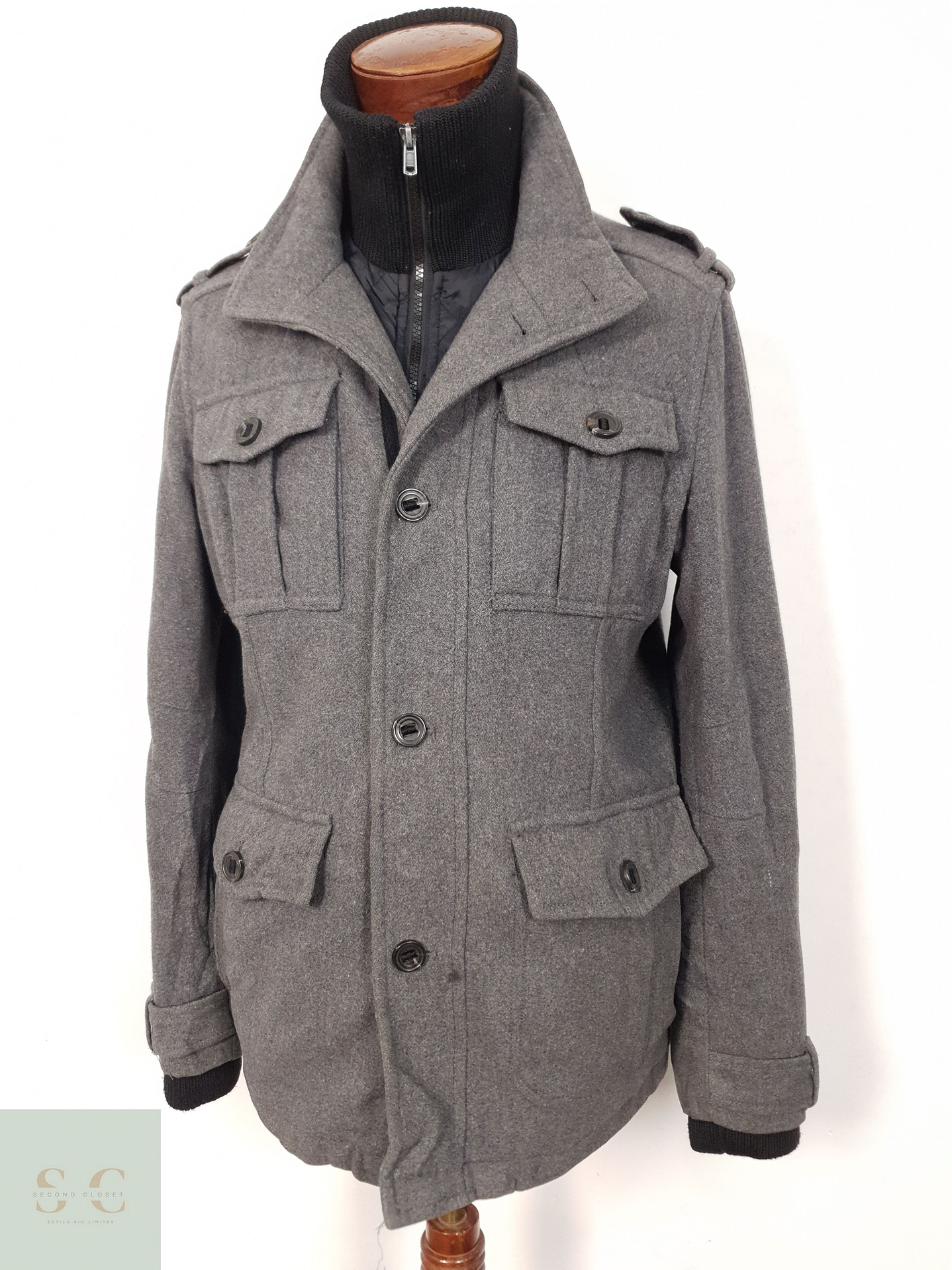 Chaqueta Hombre Esprit 50 lana Plomo Talla M 1