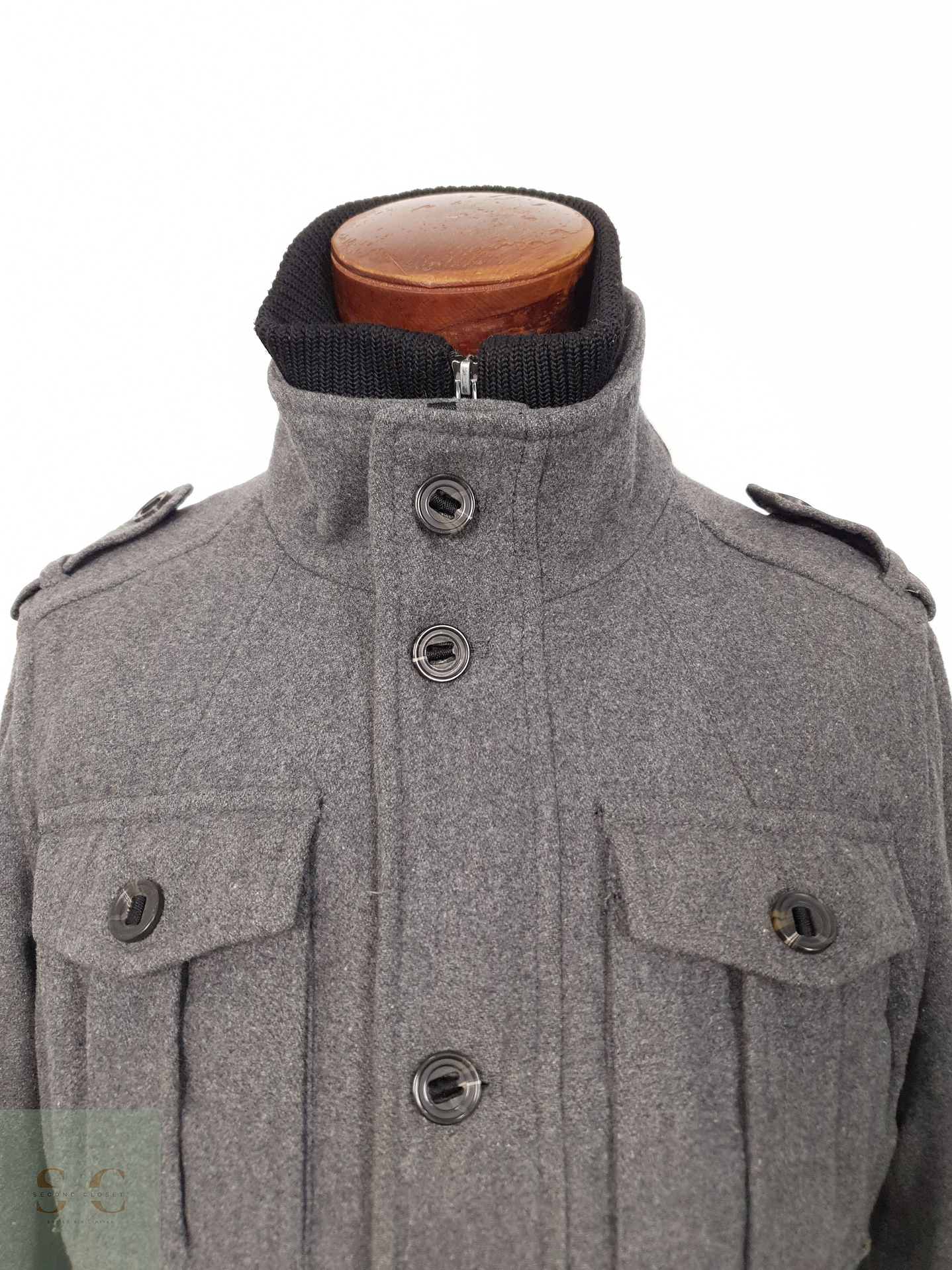 Chaqueta Hombre Esprit 50 lana Plomo Talla M 2