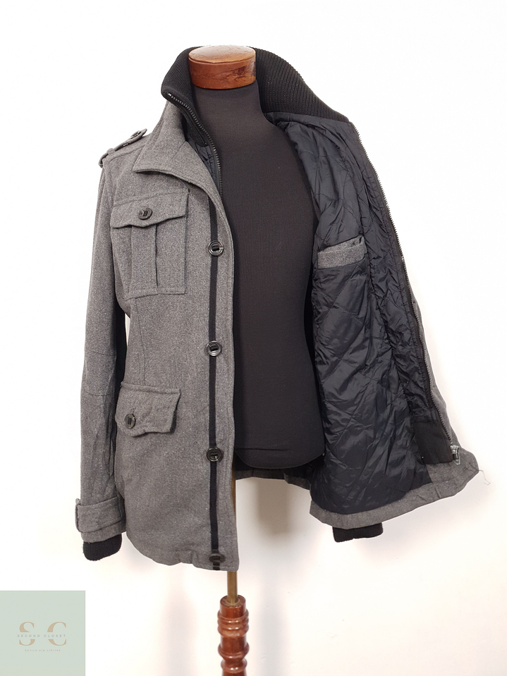 Chaqueta Hombre Esprit 50 lana Plomo Talla M 3