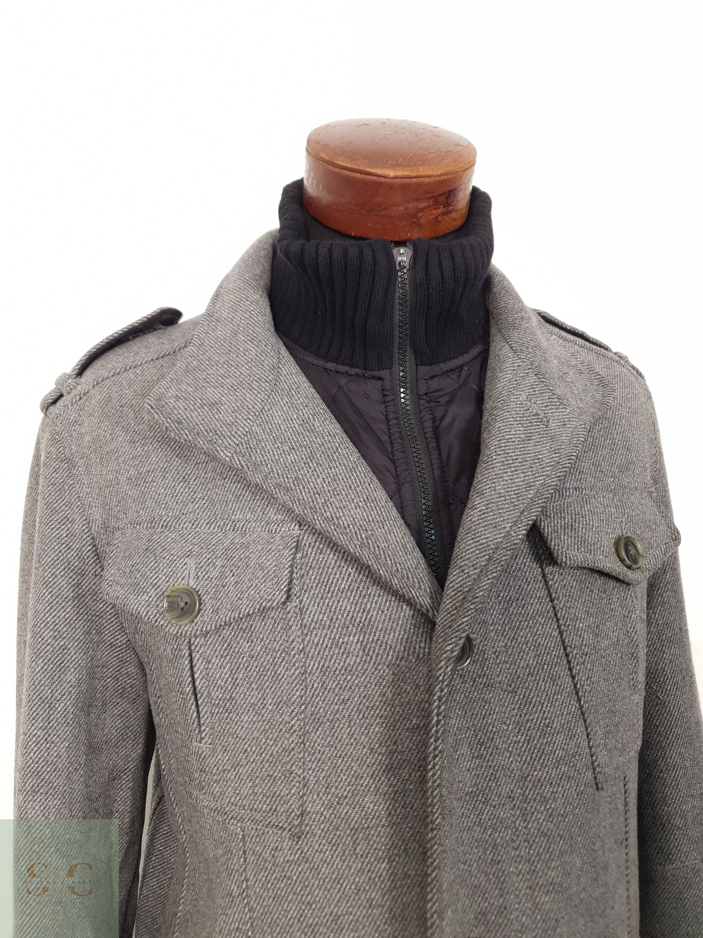 Chaqueta Hombre Esprit 50 lana Plomo Talla M 4