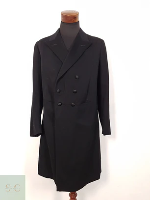 Abrigo largo negro doble botonadura TALLA S