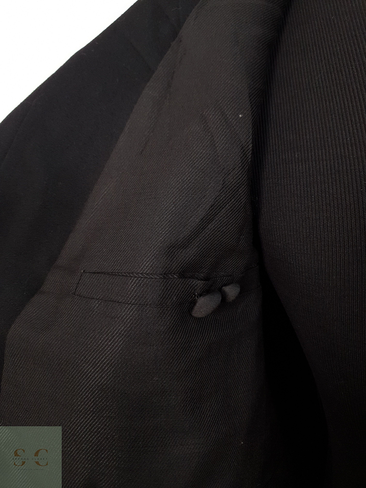 Abrigo Hombre Vintage Negro cruzado Talla S 6