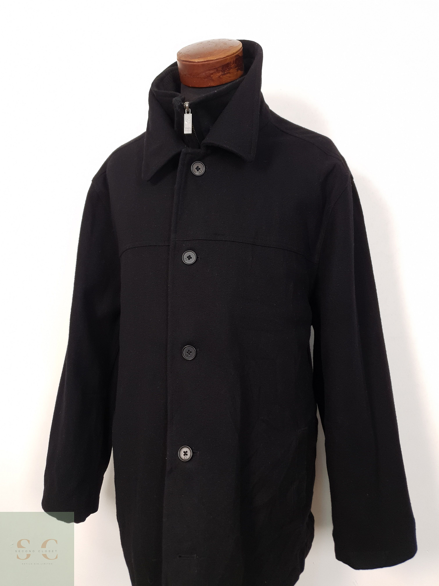 Abrigo Hombre Canda 60 lana Negro Talla XXL 2