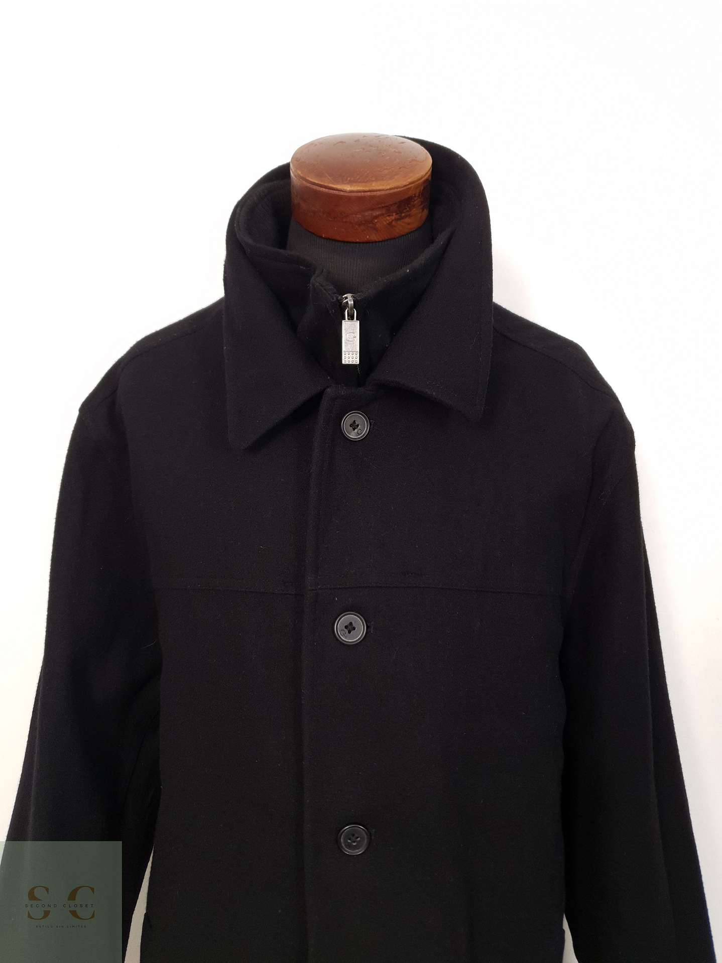 Abrigo Hombre Canda 60 lana Negro Talla XXL 3