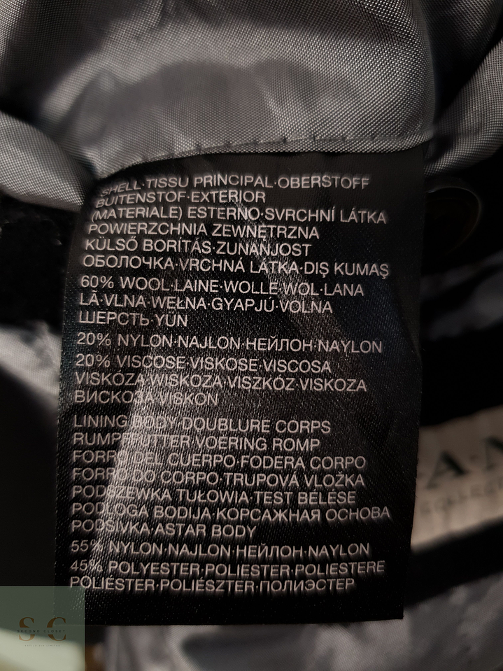 Abrigo Hombre Canda 60 lana Negro Talla XXL 8