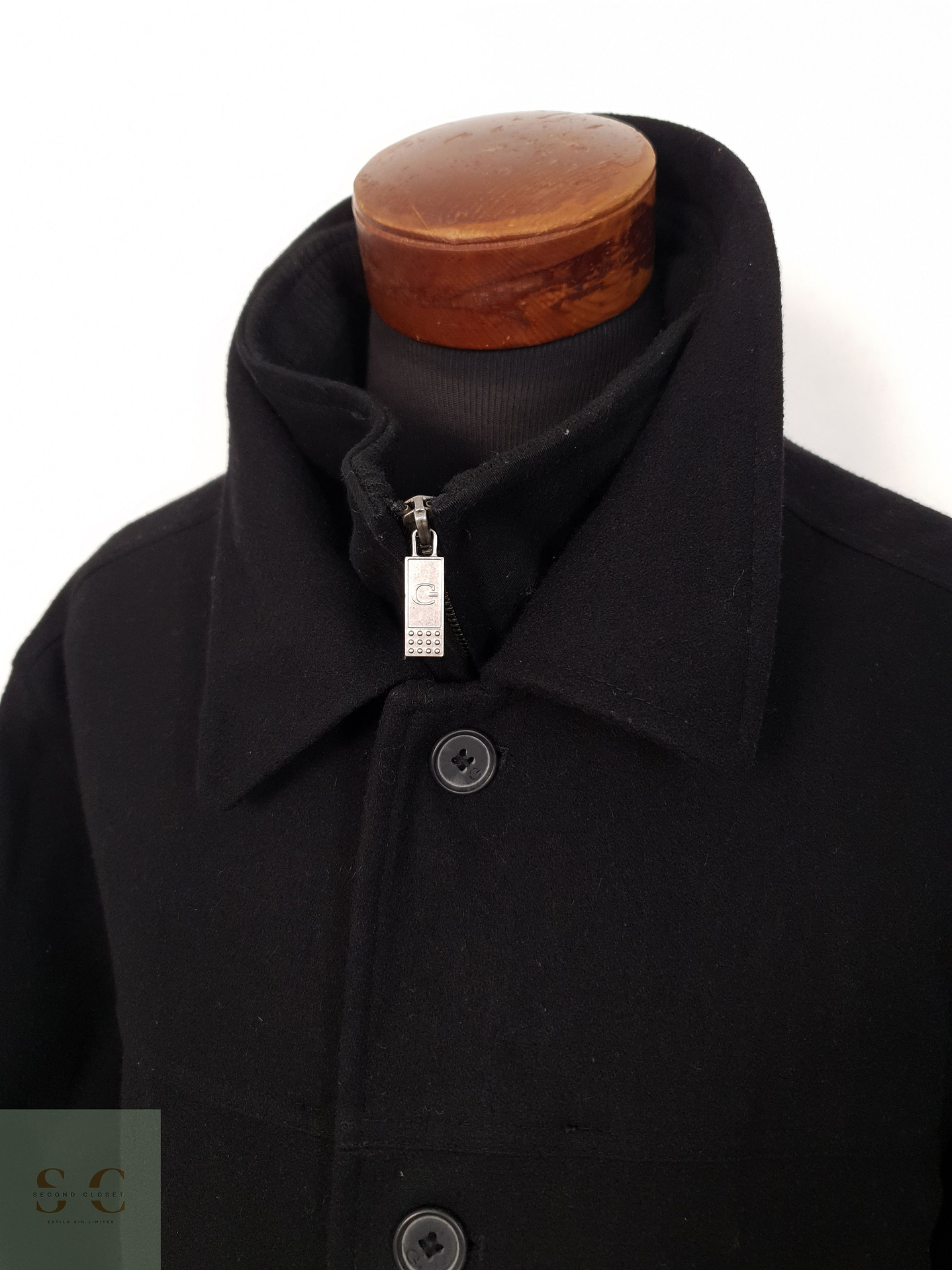 Abrigo Hombre Canda 60 lana Negro Talla XXL 9