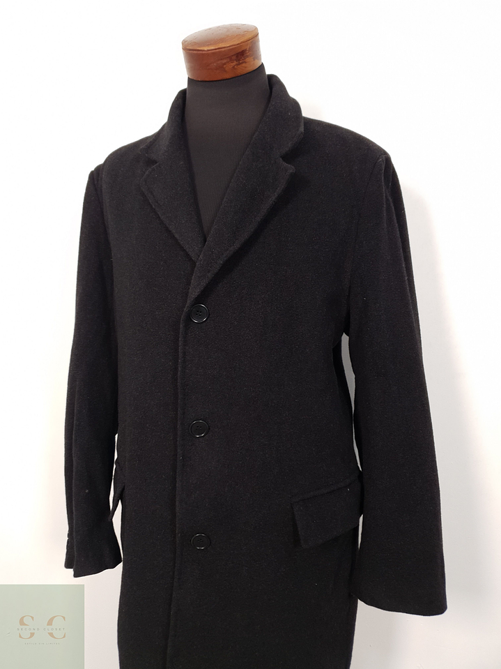 Abrigo Hombre Zara 65 lana 15 cashmere Plomo Talla LXL 2