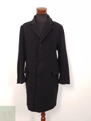 Abrigo largo Zara Man lana y cashmere plomo oscuro TALLA LXL