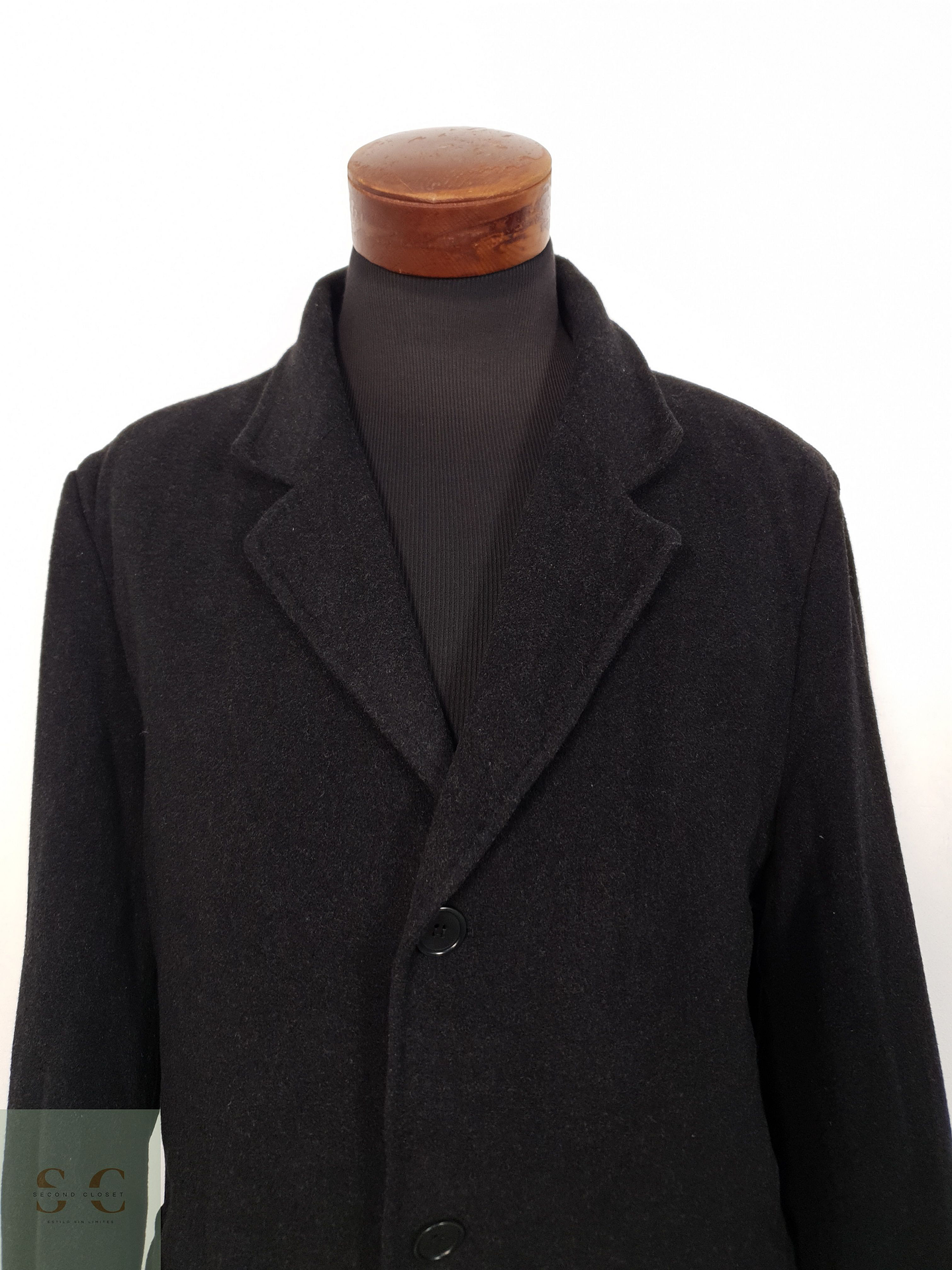 Abrigo Hombre Zara 65 lana 15 cashmere Plomo Talla LXL 7