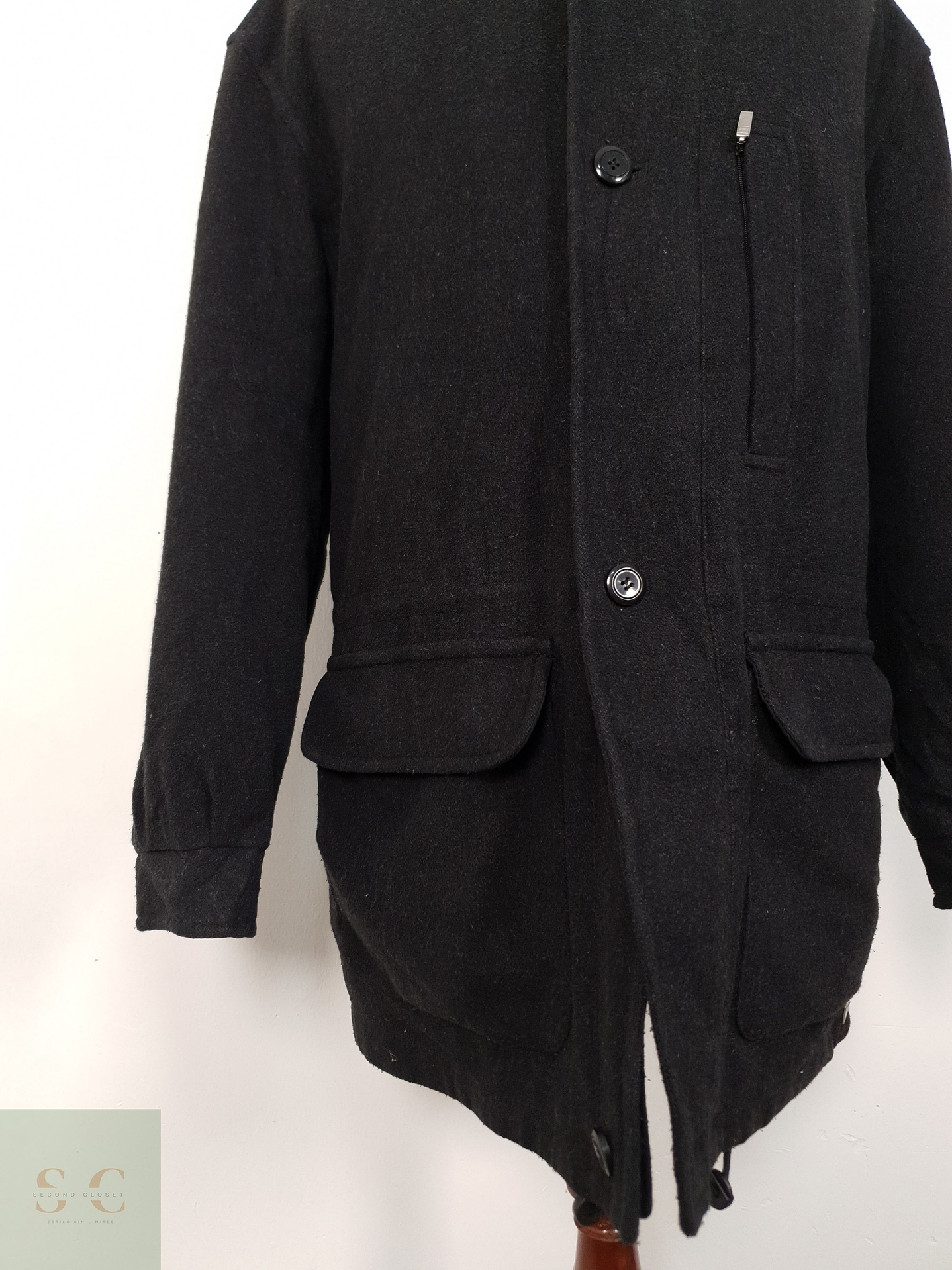 Abrigo Hombre Vintage sympatex Plomo Talla XXXL 3