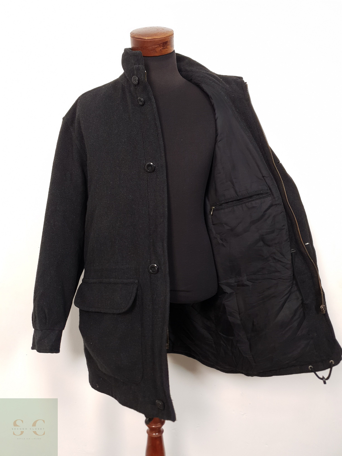 Abrigo Hombre Vintage sympatex Plomo Talla XXXL 5