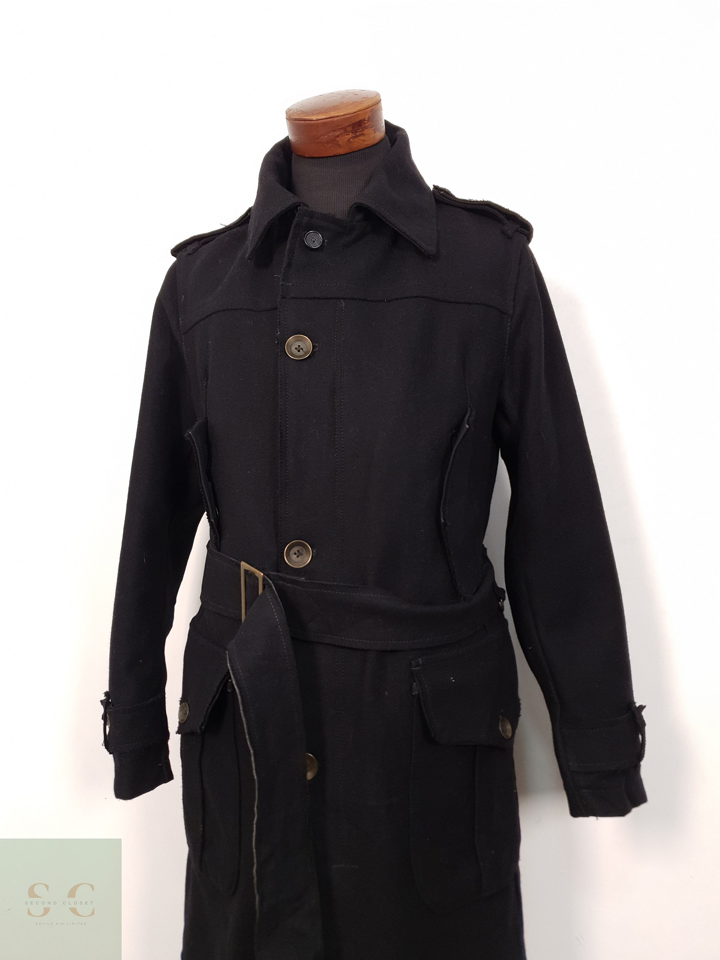 Abrigo Hombre We Are Replay 75 lana Negro japones Talla M 3