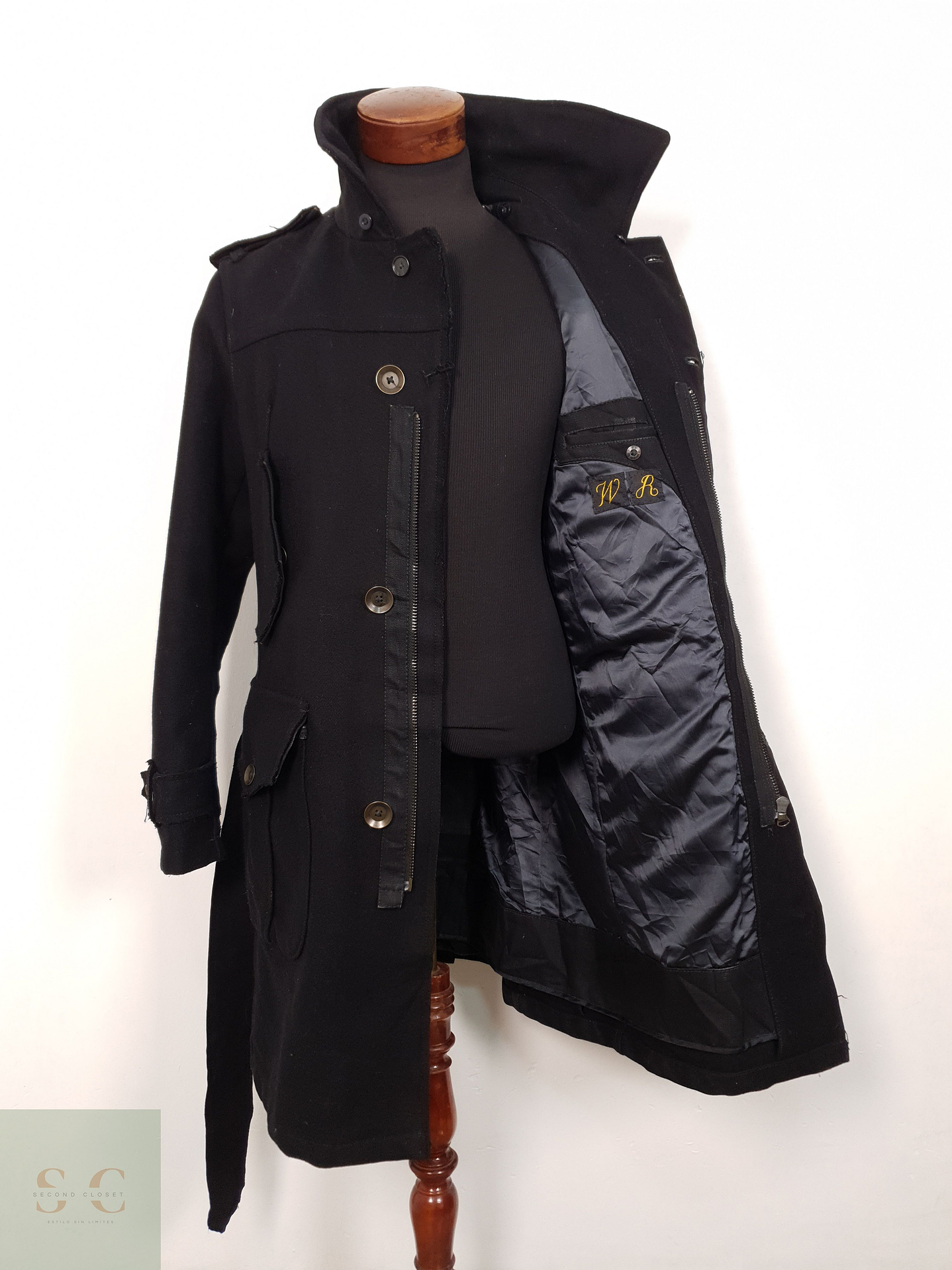 Abrigo Hombre We Are Replay 75 lana Negro japones Talla M 1