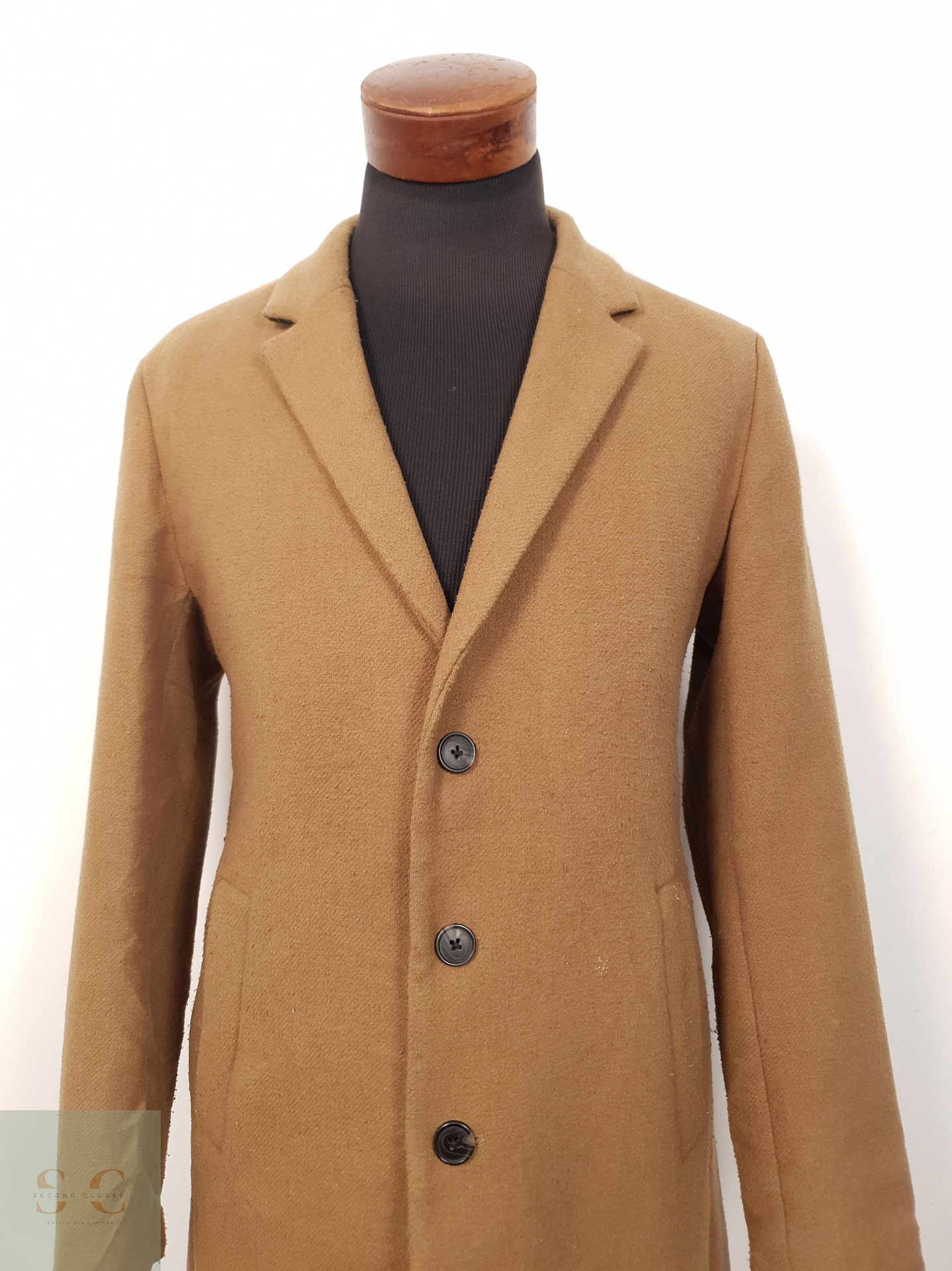 Abrigo Hombre Jack & Jones lana reciclada Camel Talla SM 2