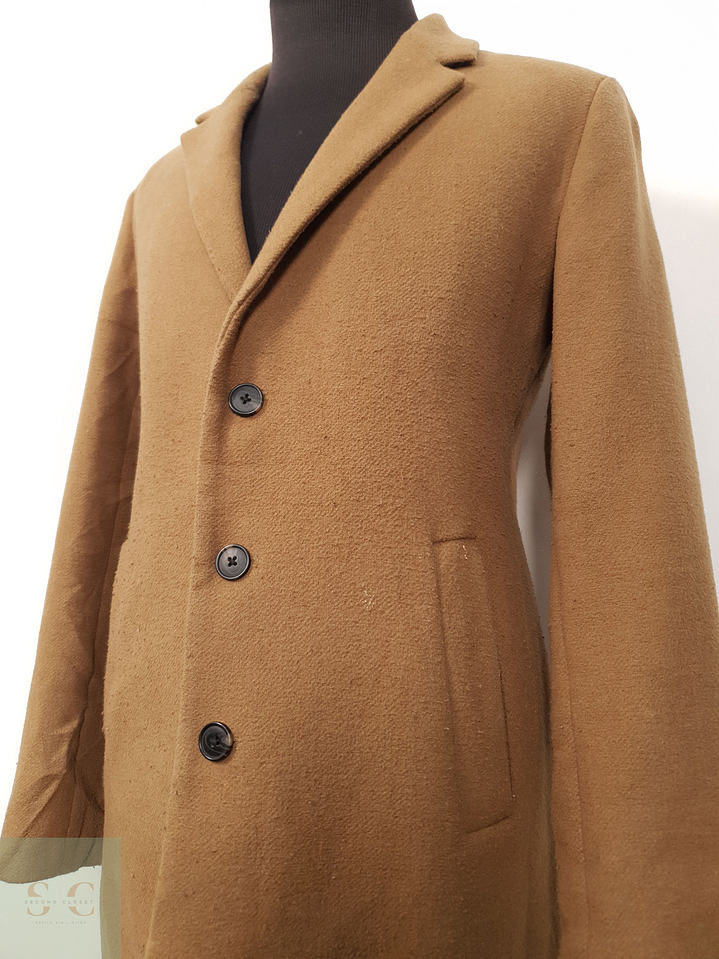 Abrigo Hombre Jack & Jones lana reciclada Camel Talla SM 6