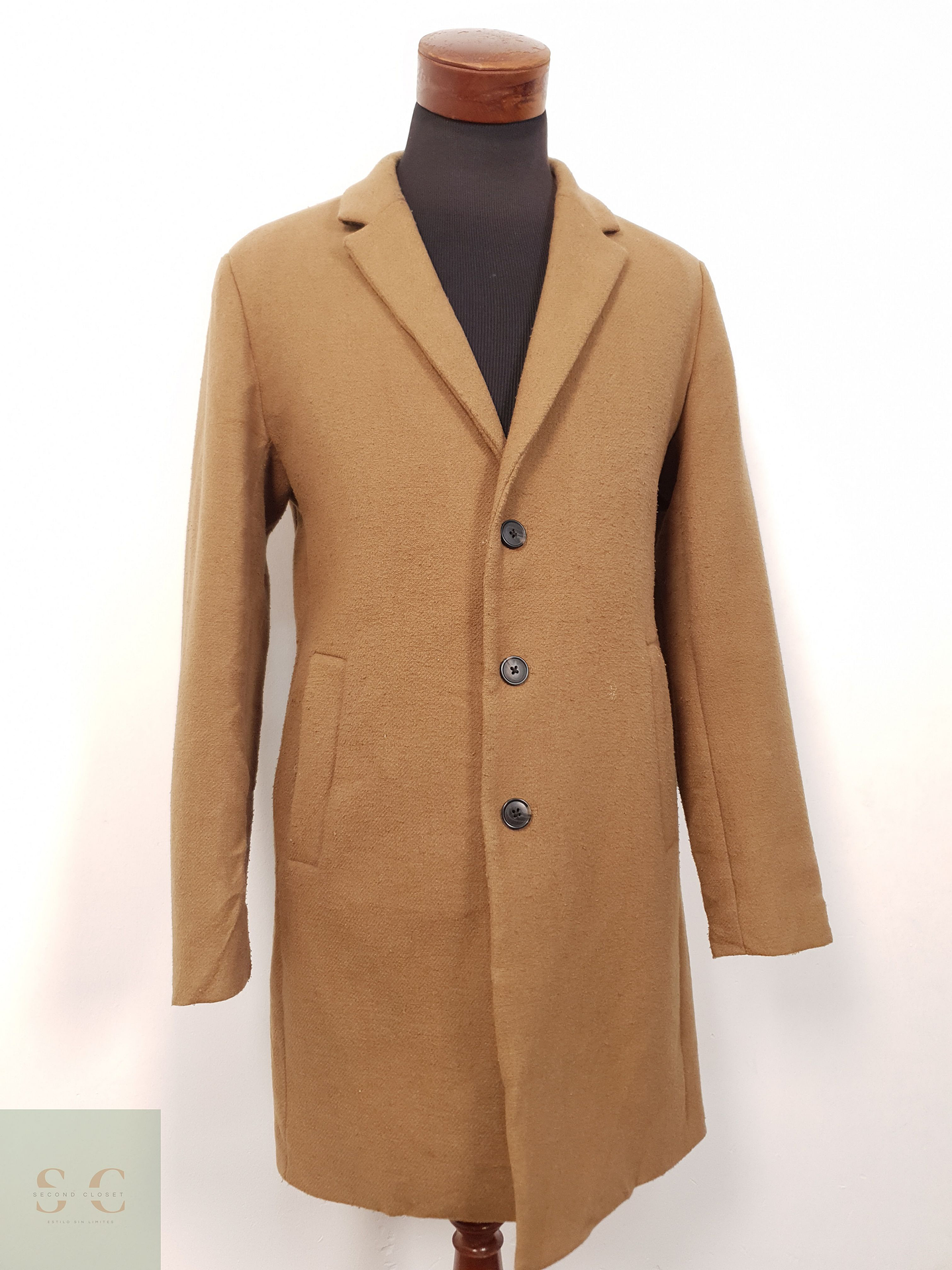 Abrigo Hombre Jack & Jones lana reciclada Camel Talla SM 9