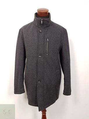 Abrigo Chaquetón lana gris plomo Bugatti Flexcity TALLA XL