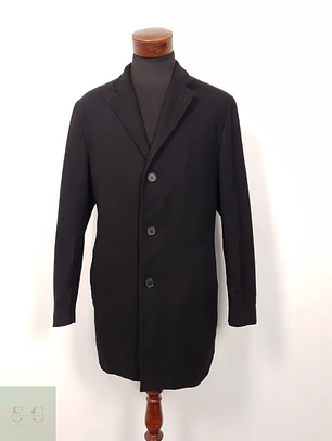 Abrigo lana virgen negro clásico Biaggini TALLA L