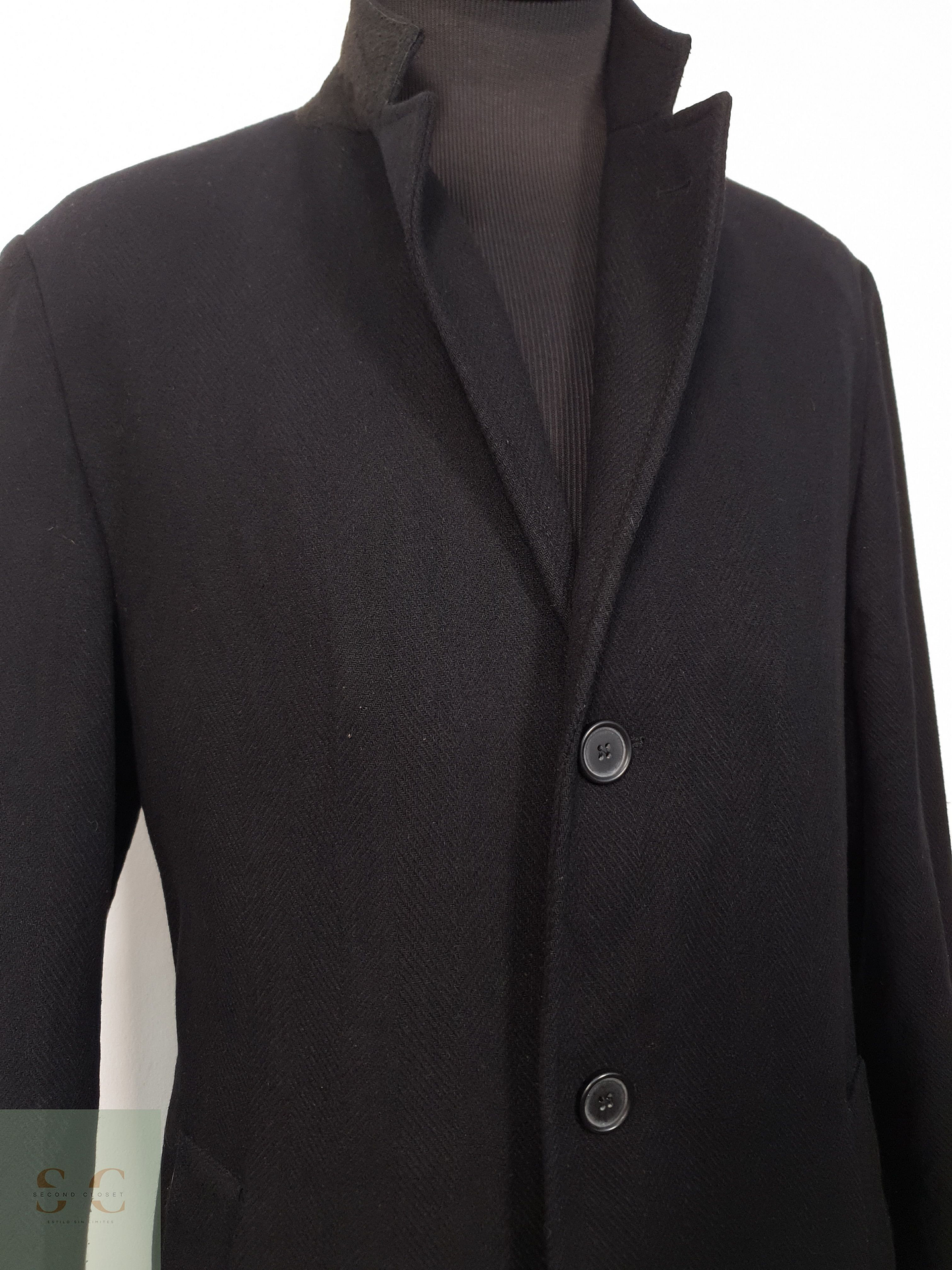 Abrigo Hombre Biaggini 70 lana virgen Negro Talla L 8