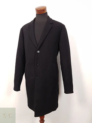 Abrigo Hombre Jack & Jones mezcla lana Negro Talla L